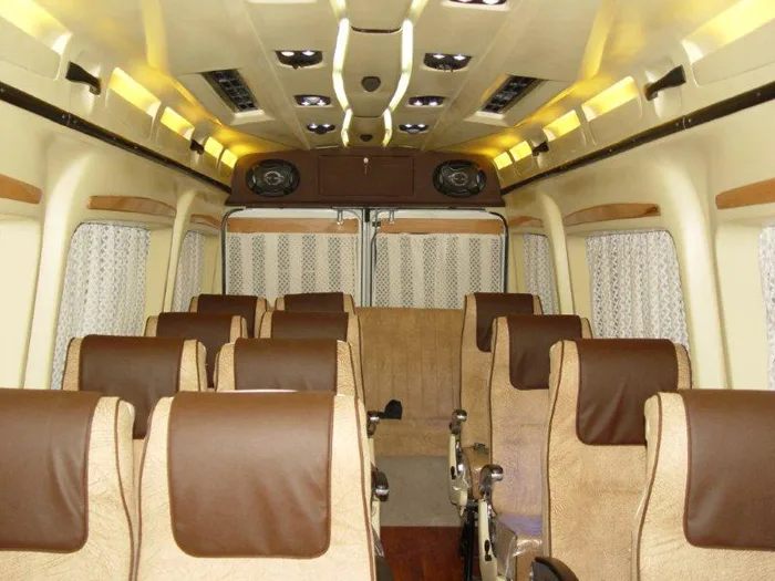 15 Seater Luxury Tempo Traveller for Family Reunions and Pilgrimage Tours